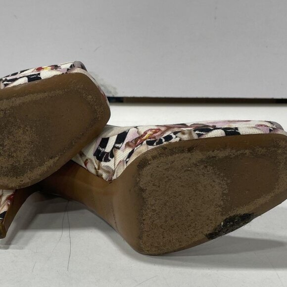 Sergio Rossi Multicolor Floral Print Peep-Toe Heels | Size 38½ (US 7.5) - Picture 3 of 9